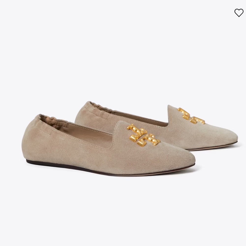 Tory Burch Tan Loafers with Gold Detail